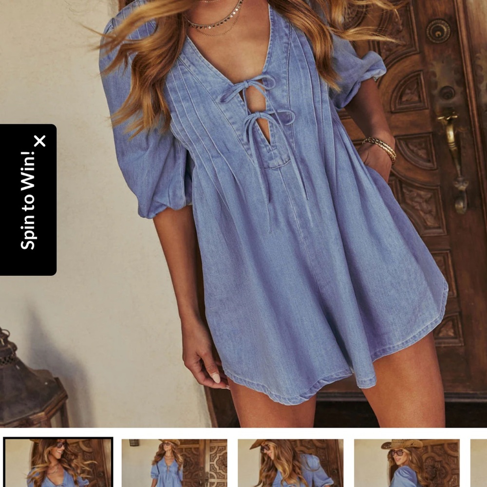 Denim Romper Vici
